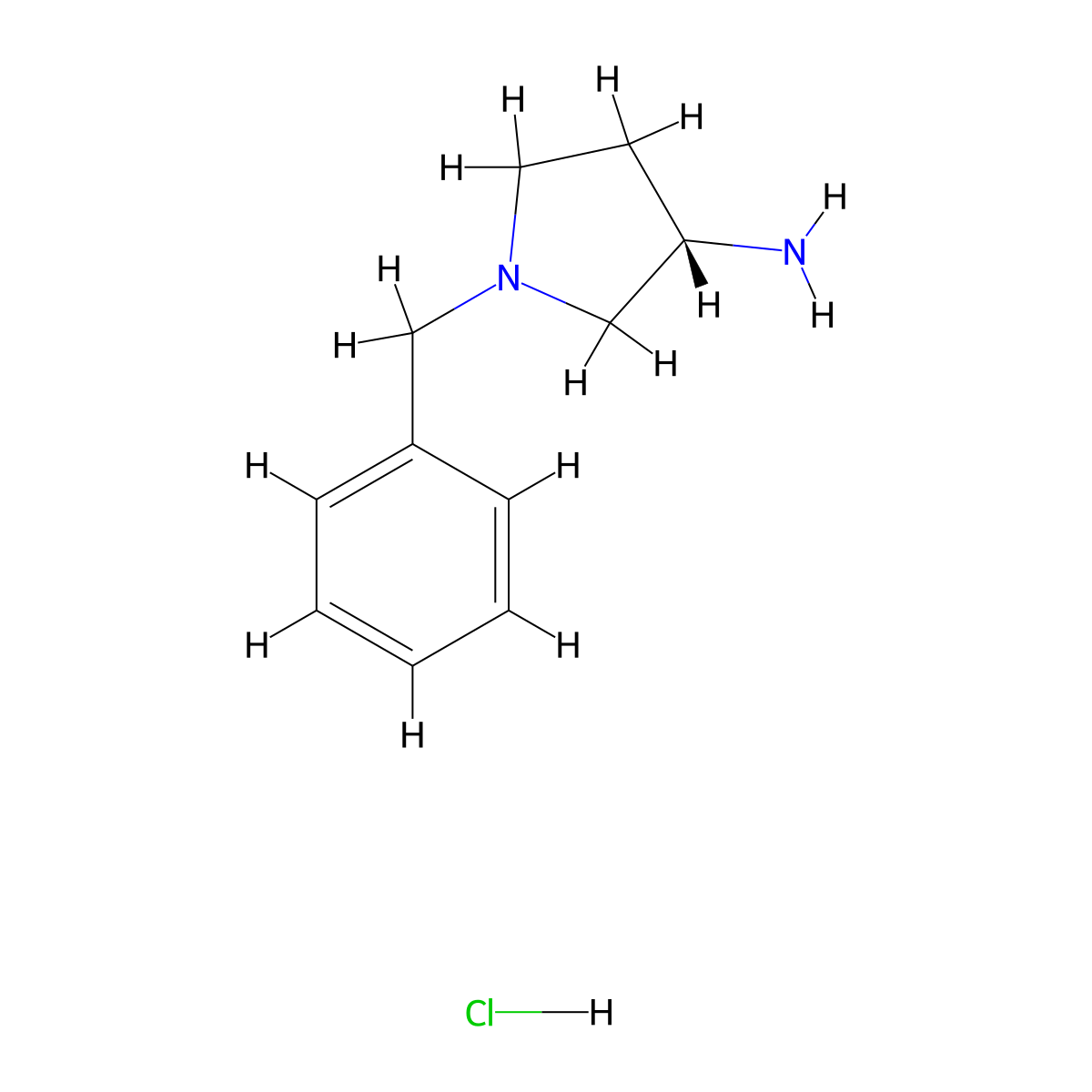 (S)-(-)-1-Benzyl-3-aminopyrrolidine HCl molecular structure, CAS 1383951-03-8