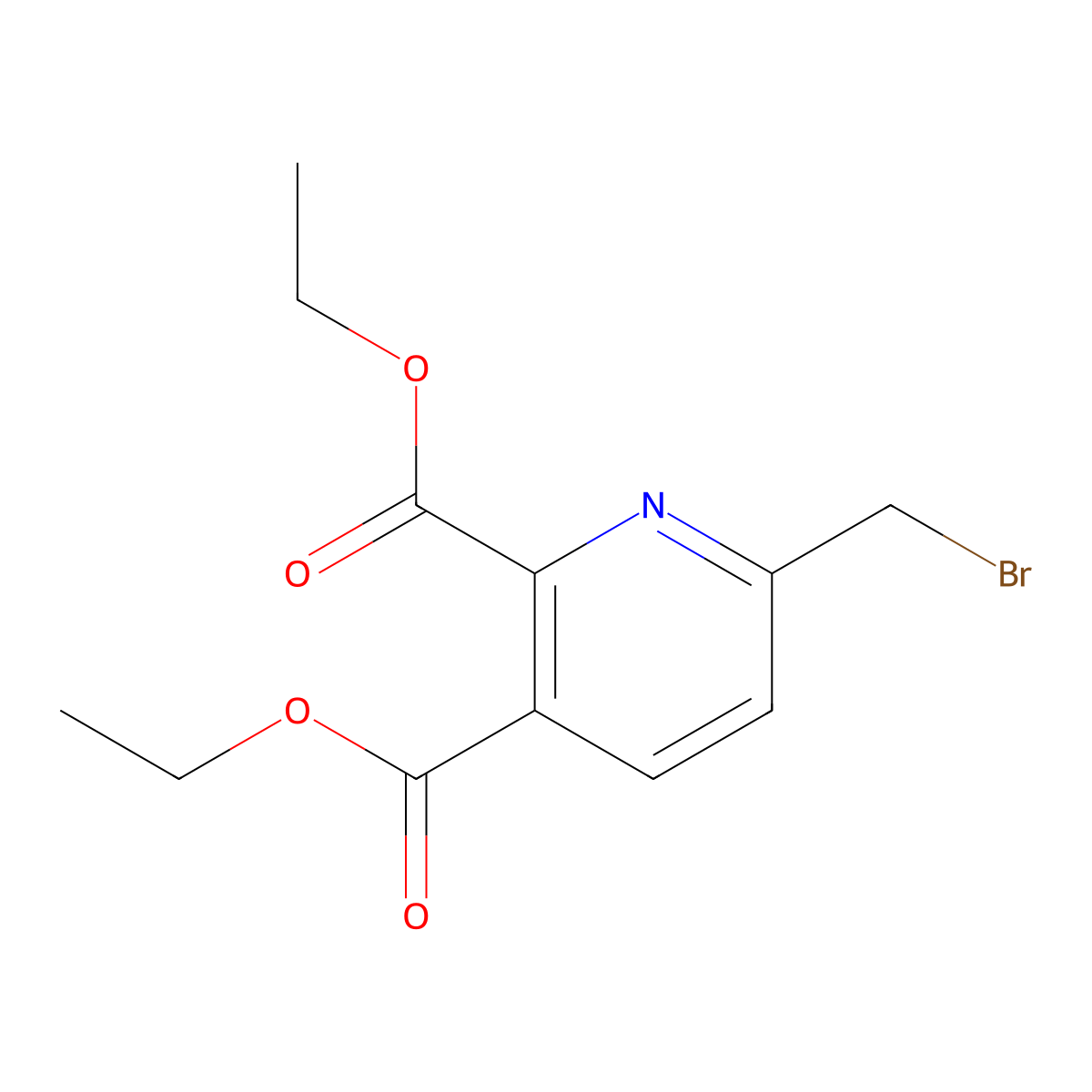 Diethyl 6-(bromomethyl)pyridine-2,3-dicarboxylate molecular structure, CAS 1383951-62-9