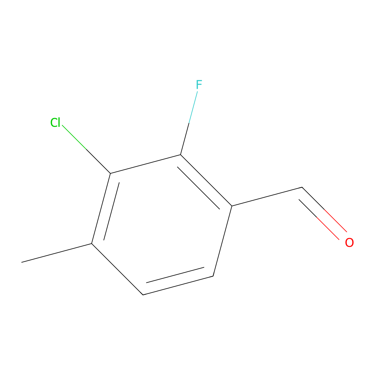 3-Chloro-2-fluoro-4-methylbenzaldehyde molecular structure, CAS 1383951-78-7