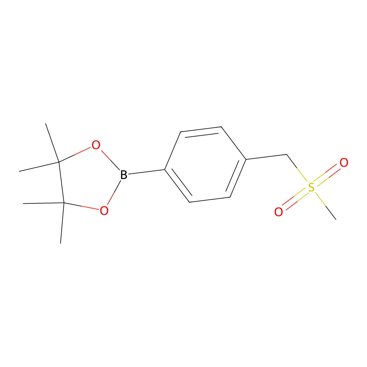 2-[4-(Methanesulfonylmethyl)phenyl]-4,4,5,5-tetramethyl-1,3,2-dioxaborolane molecular structure, CAS 1383968-45-3