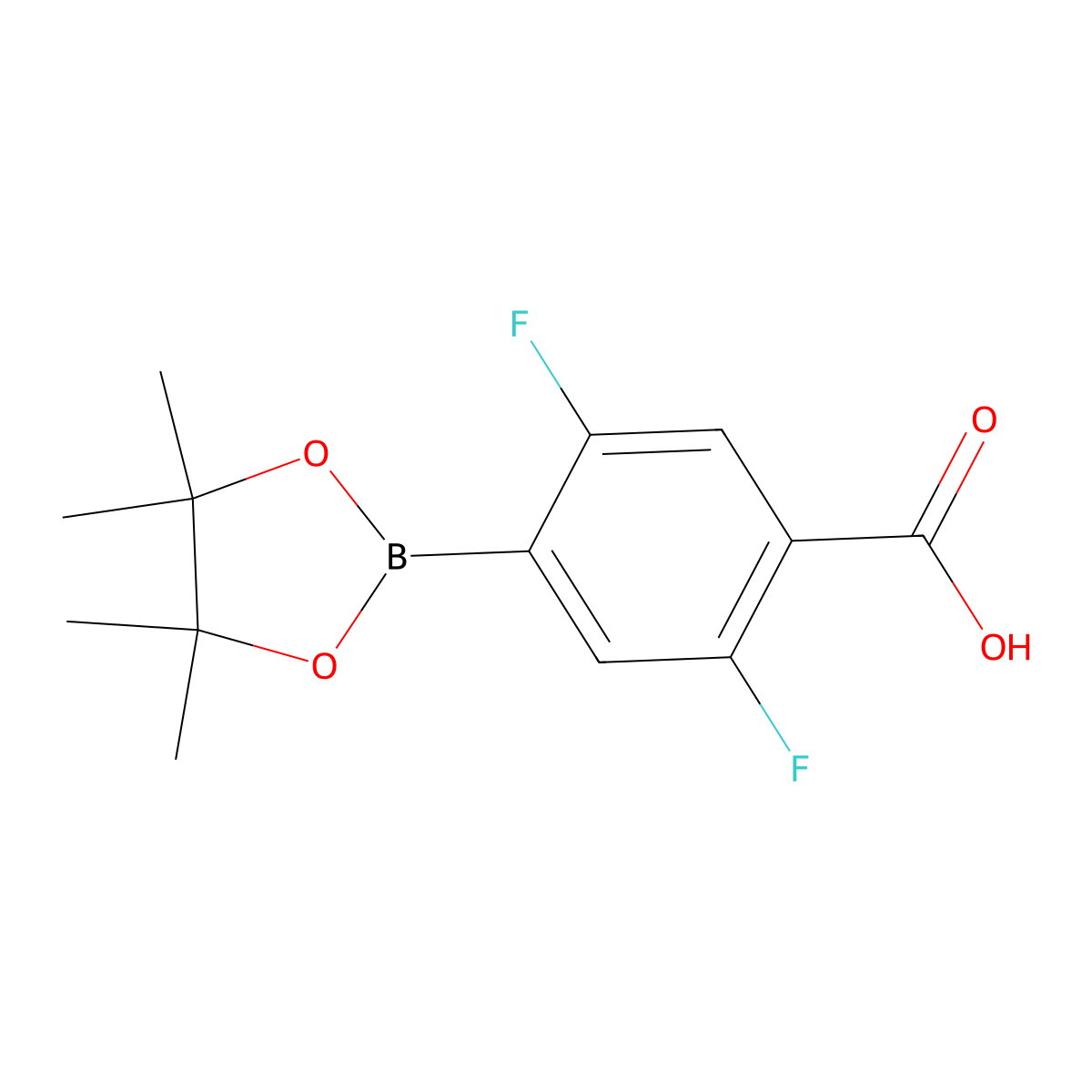 2,5-Difluoro-4-(4,4,5,5-tetramethyl-1,3,2-dioxaborolan-2-yl)benzoic acid molecular structure, CAS 1383968-46-4