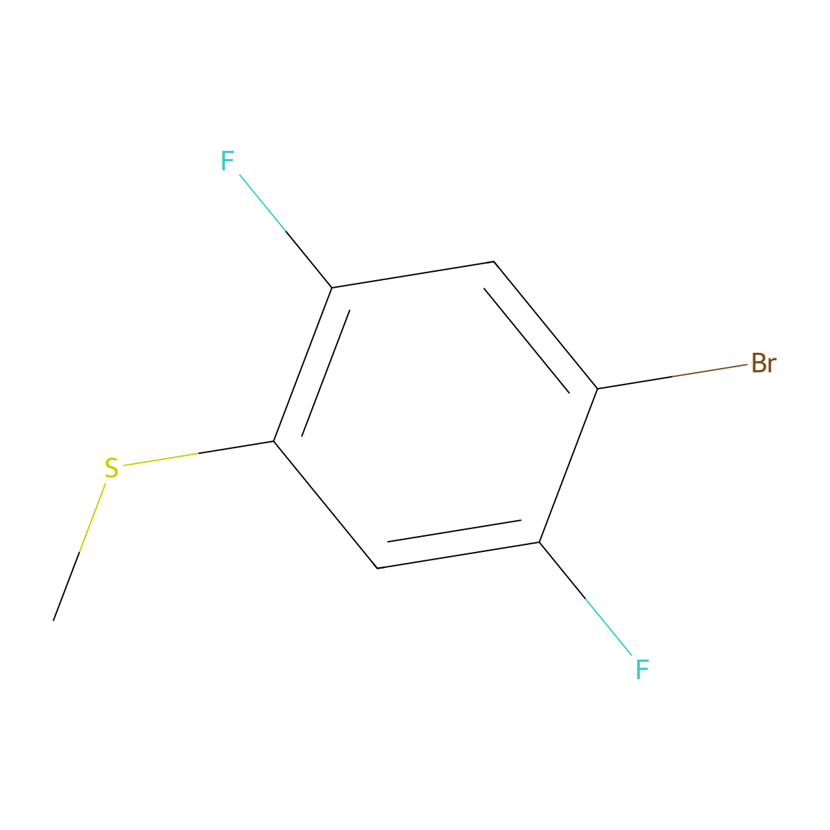 2-Bromo-1,4-difluoro-5-(methylthio)benzene molecular structure, CAS 1383968-48-6