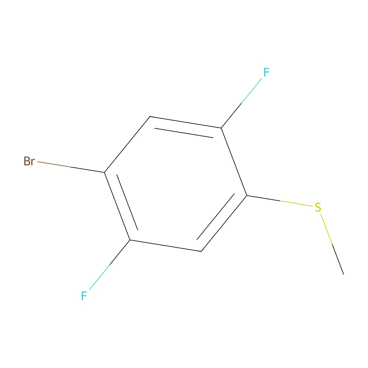 2-Bromo-1,4-difluoro-5-(methylthio)benzene molecular structure, CAS 1383968-48-6