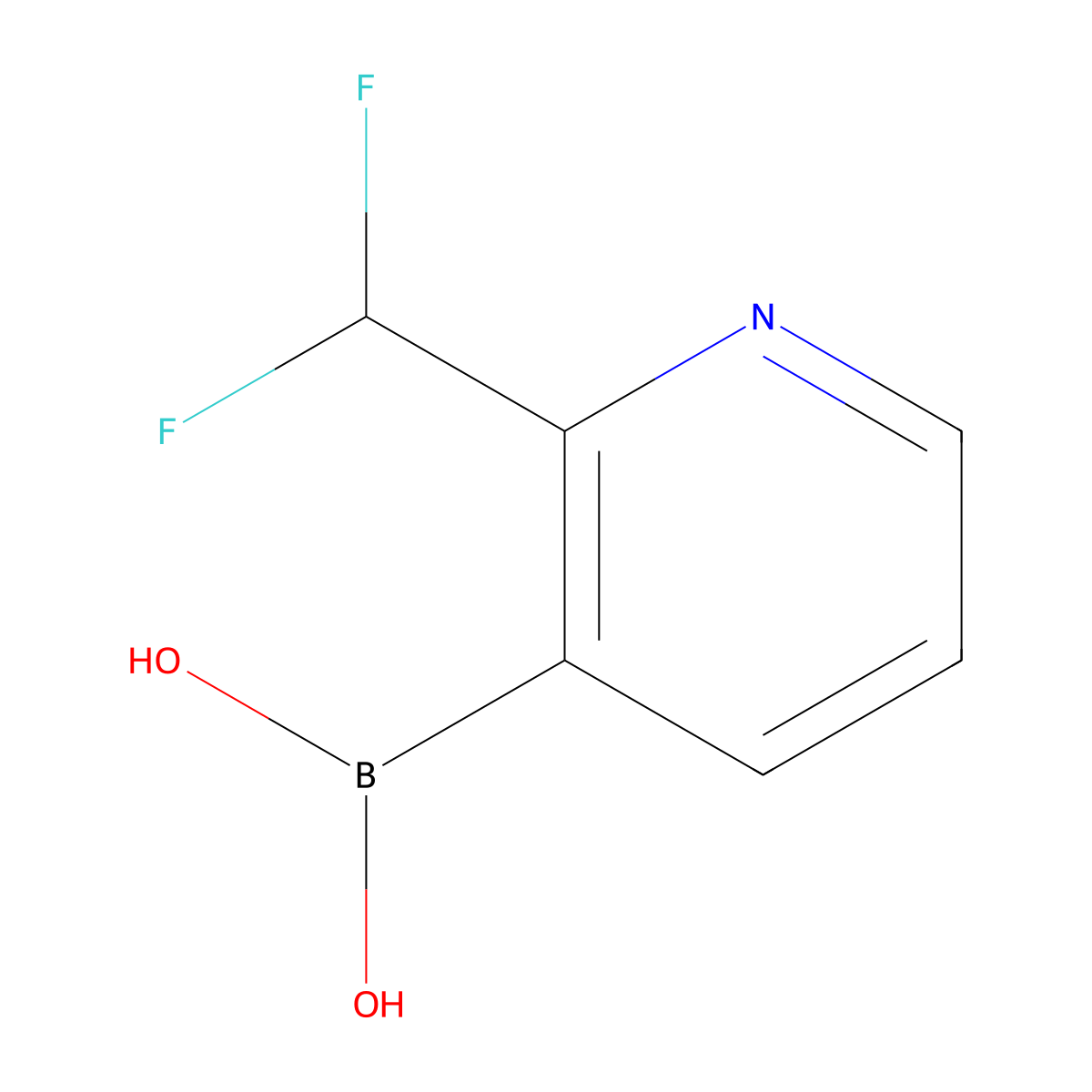 [2-(Difluoromethyl)pyridin-3-yl]boronic acid molecular structure, CAS 1383968-50-0