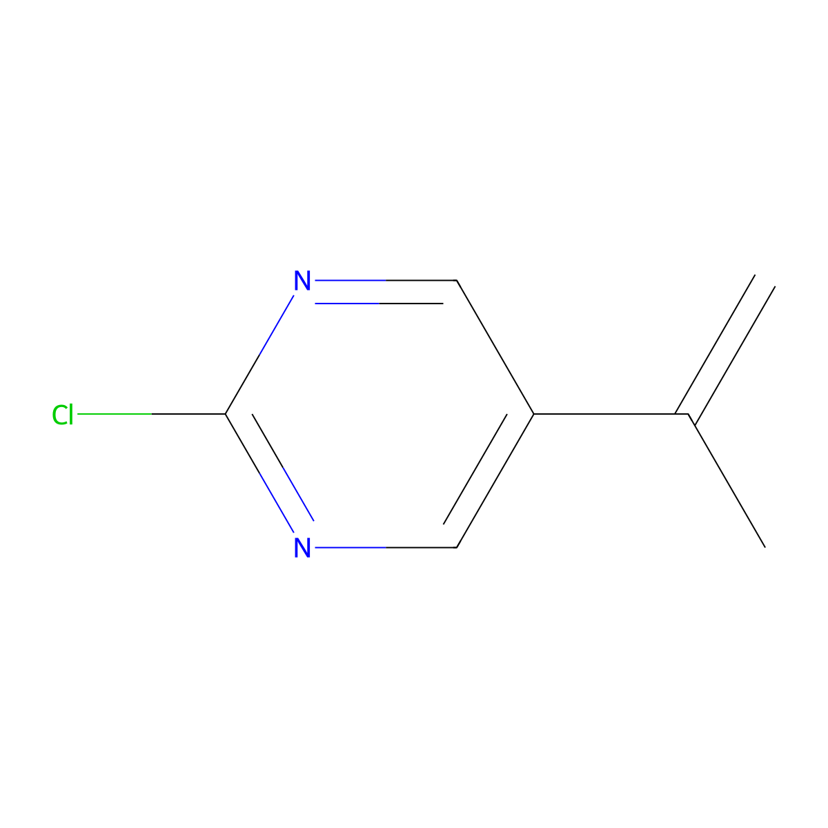 2-Chloro-5-(prop-1-en-2-yl)pyrimidine molecular structure, CAS 1383968-60-2