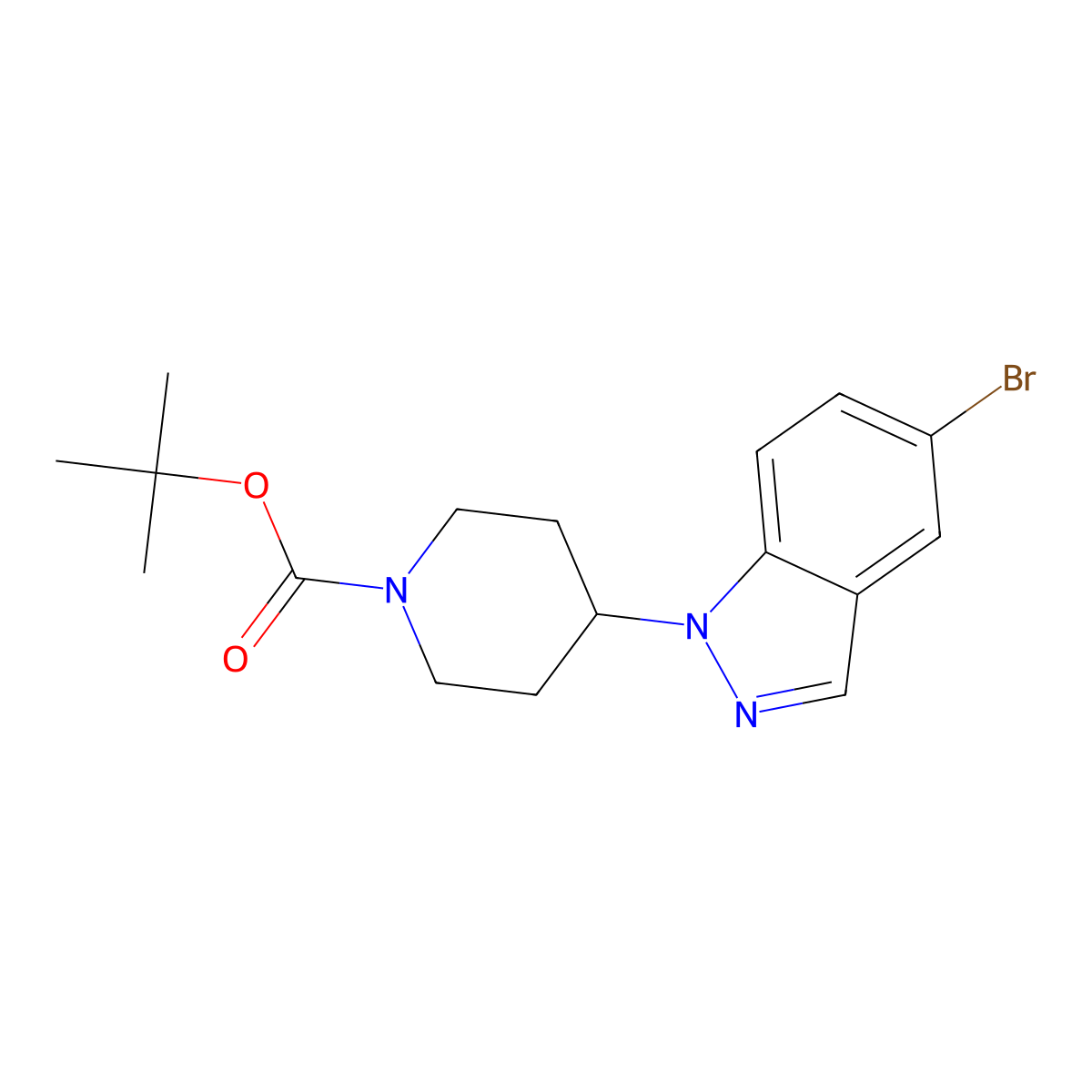 5-Bromo-1-(1-Boc-4-piperidyl)-1H-indazole molecular structure, CAS 1383968-69-1