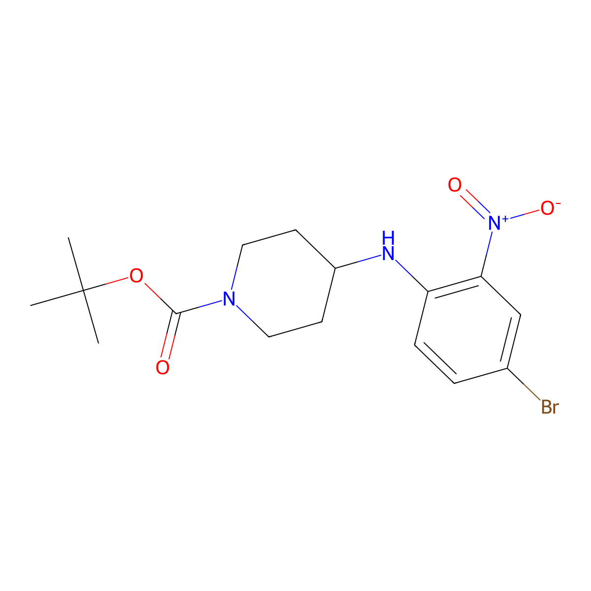 tert-Butyl 4-((4-bromo-2-nitrophenyl)amino)piperidine-1-carboxylate molecular structure, CAS 1383968-84-0