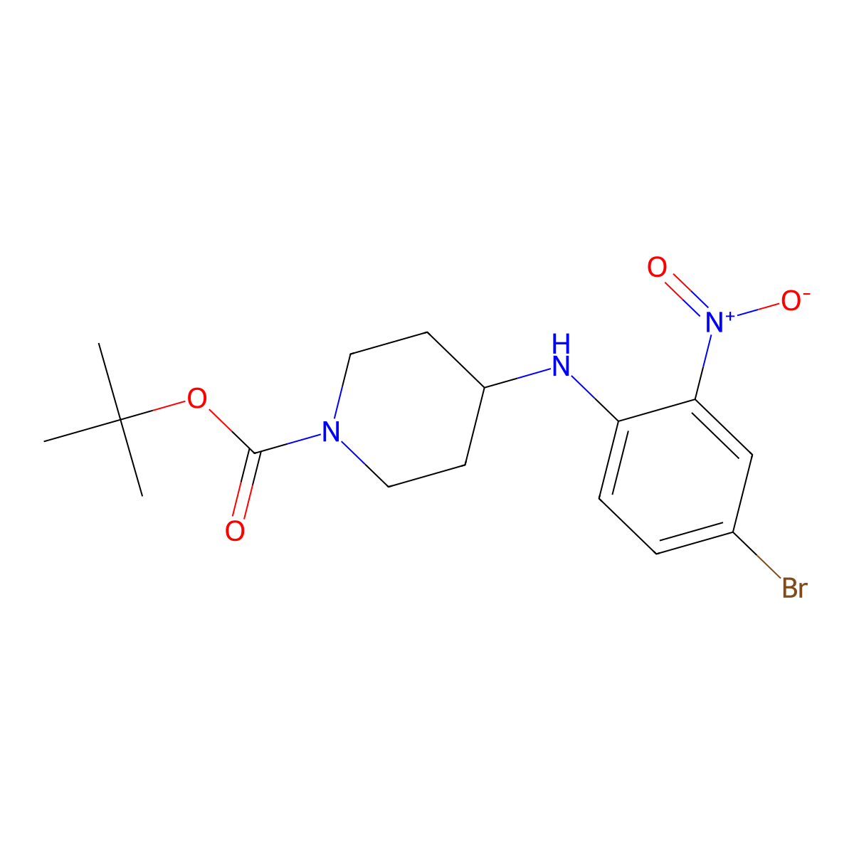 tert-Butyl 4-((4-bromo-2-nitrophenyl)amino)piperidine-1-carboxylate molecular structure, CAS 1383968-84-0