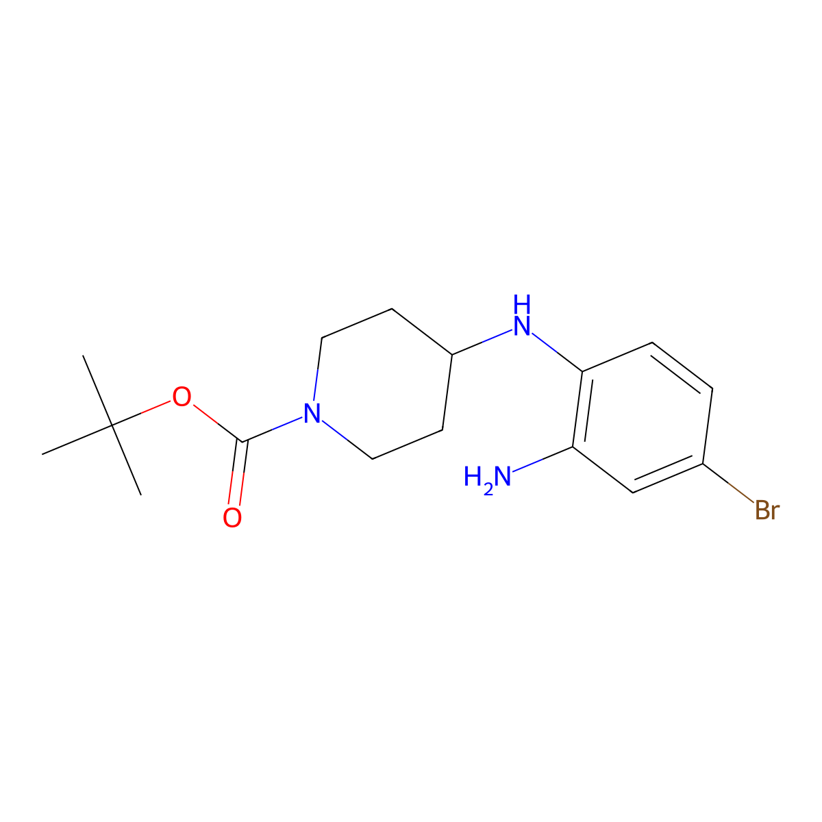 tert-Butyl 4-((2-amino-4-bromophenyl)amino)piperidine-1-carboxylate molecular structure, CAS 1383968-85-1