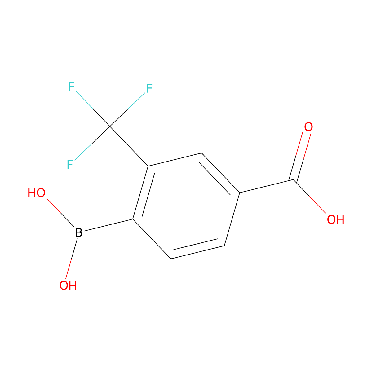 4-Borono-3-(trifluoromethyl)benzoic acid molecular structure, CAS 1383969-65-0