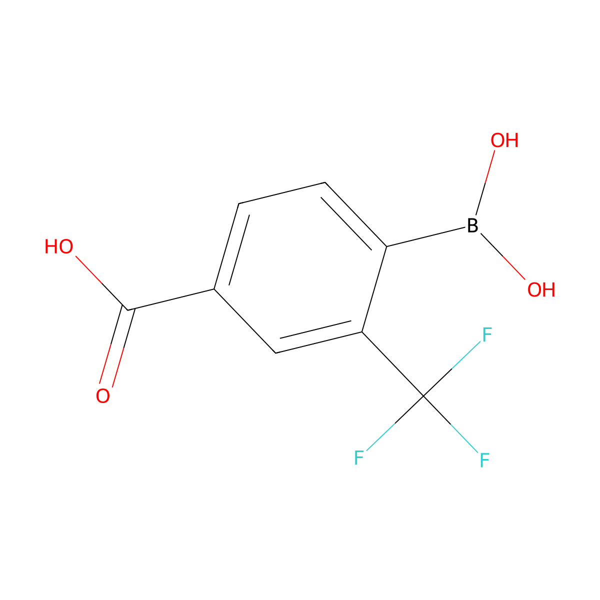 4-Borono-3-(trifluoromethyl)benzoic acid molecular structure, CAS 1383969-65-0