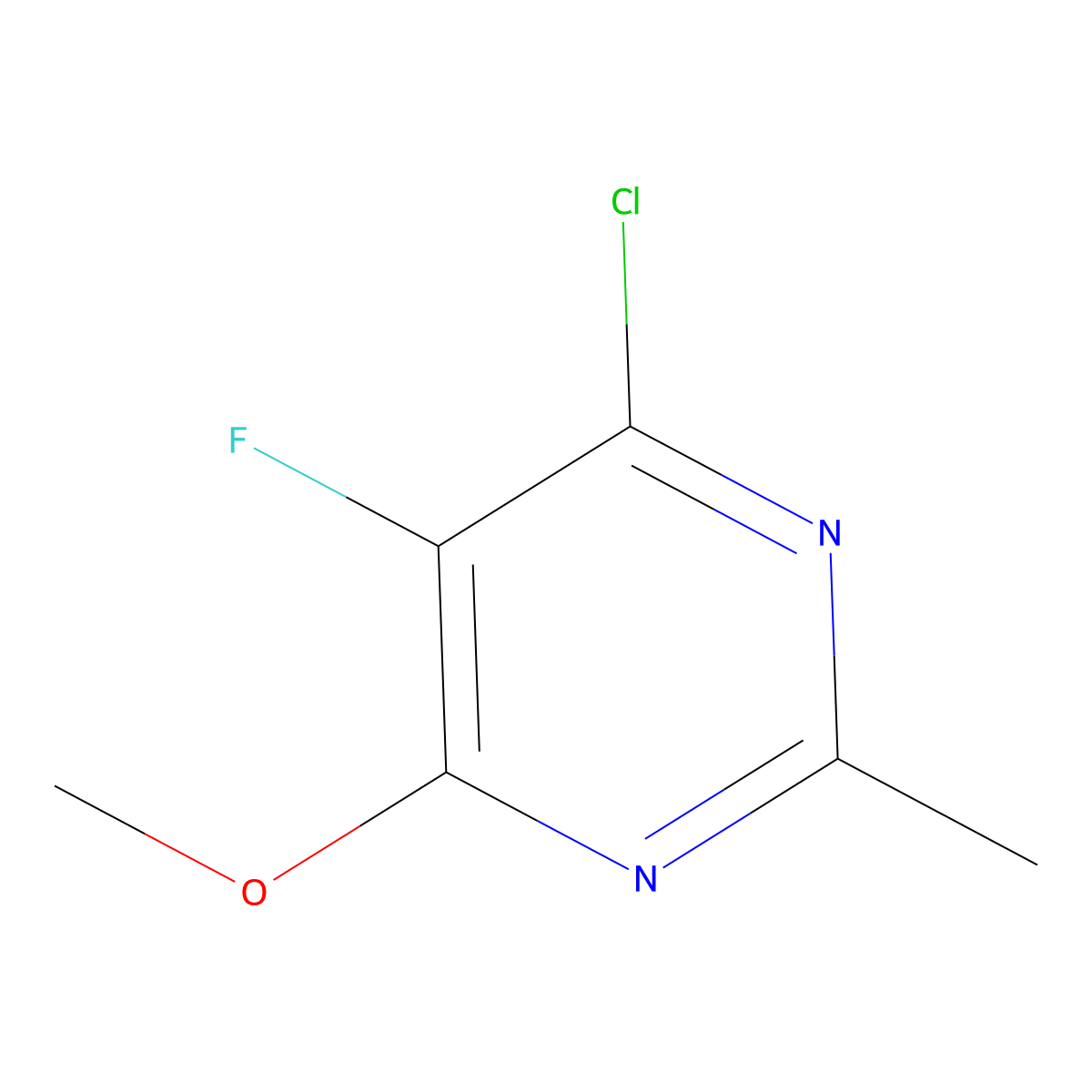 4-Chloro-5-fluoro-6-methoxy-2-methylpyrimidine molecular structure, CAS 1383976-40-6