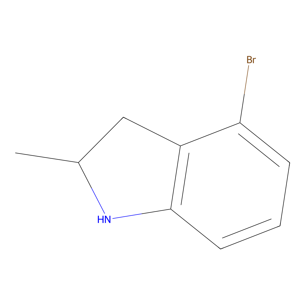 4-bromo-2-methyl-2,3-dihydro-1H-indole molecular structure, CAS 1383976-60-0