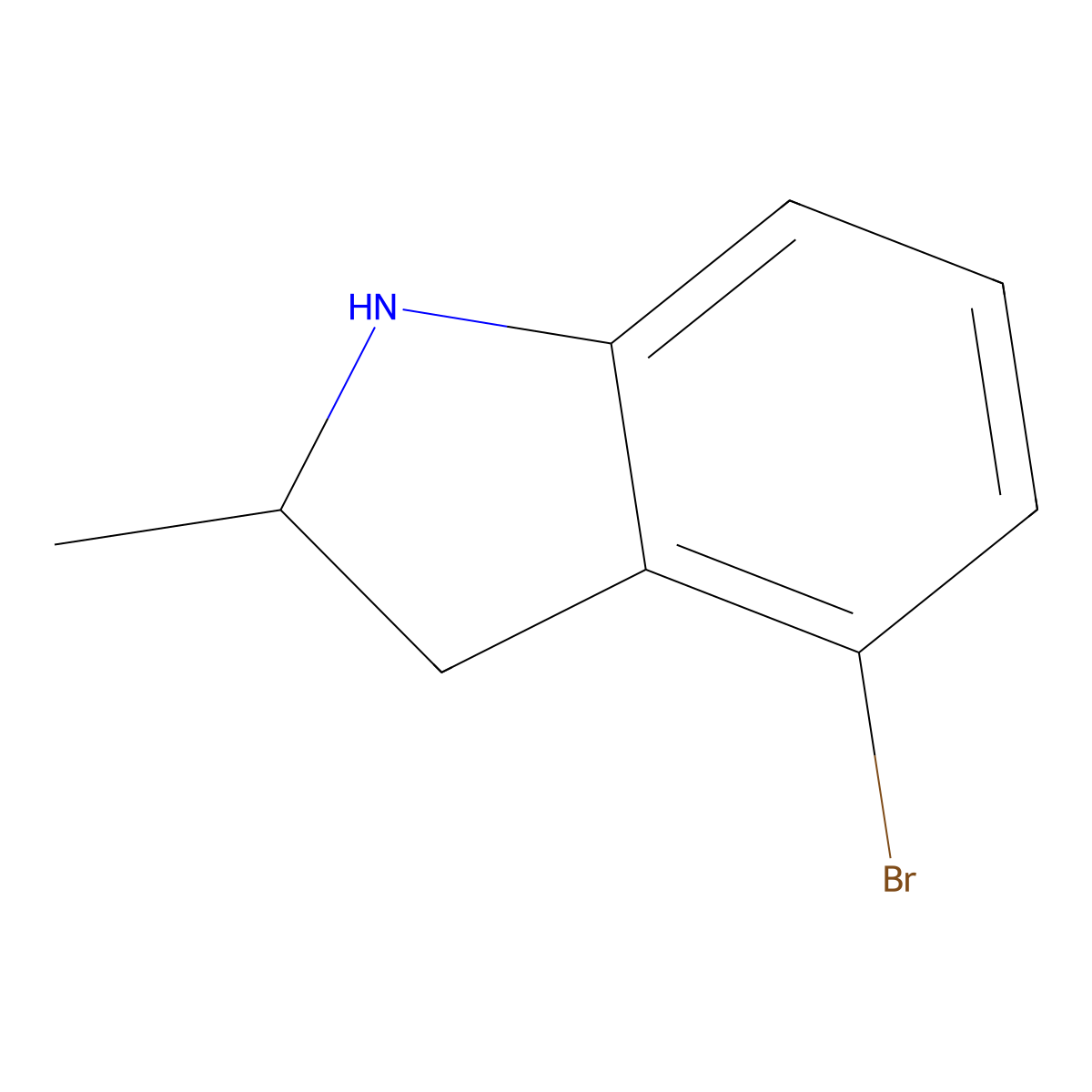 4-bromo-2-methyl-2,3-dihydro-1H-indole molecular structure, CAS 1383976-60-0