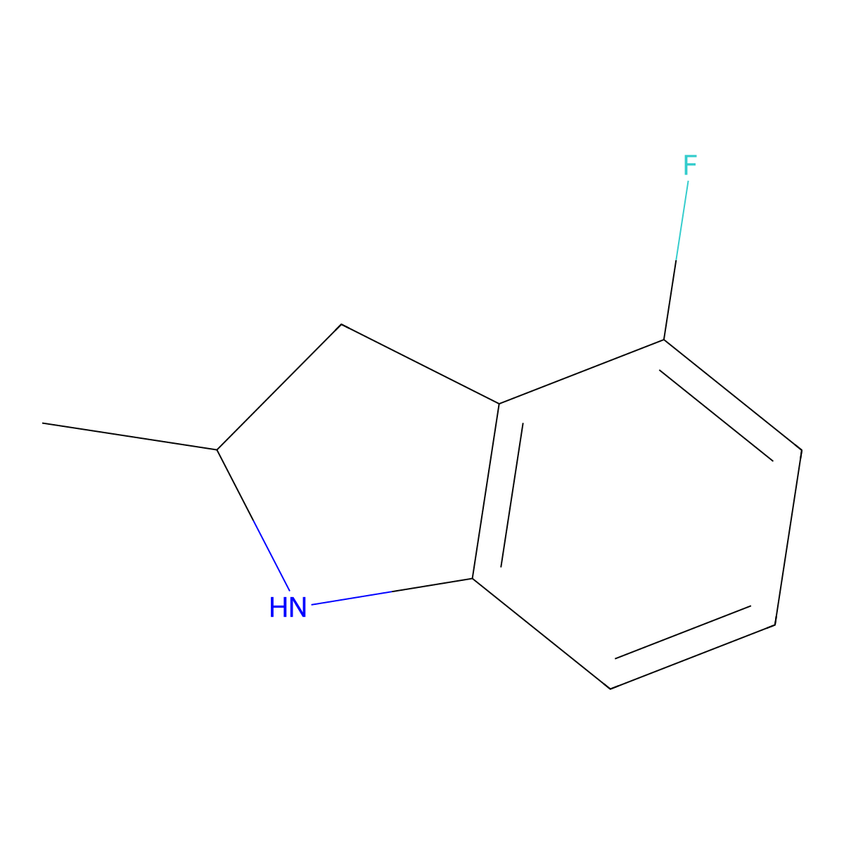 4-fluoro-2-methyl-2,3-dihydro-1H-indole molecular structure, CAS 1383976-62-2