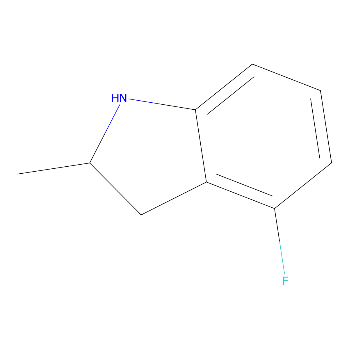 4-fluoro-2-methyl-2,3-dihydro-1H-indole molecular structure, CAS 1383976-62-2