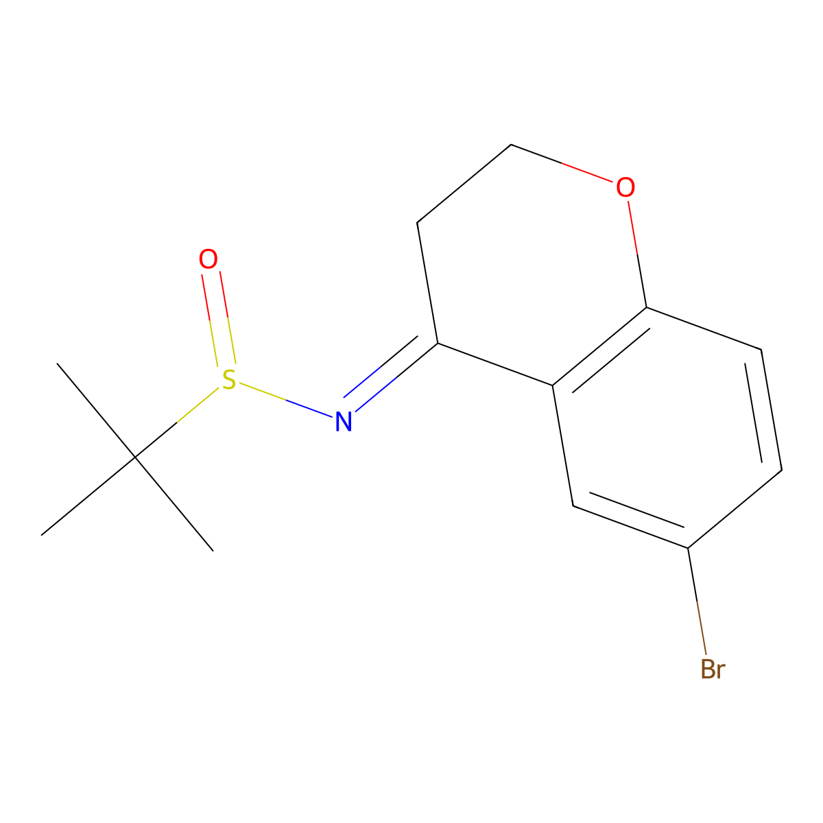 (E)-N-(6-Bromochroman-4-ylidene)-2-methylpropane-2-sulfinamide molecular structure, CAS 1383985-03-2