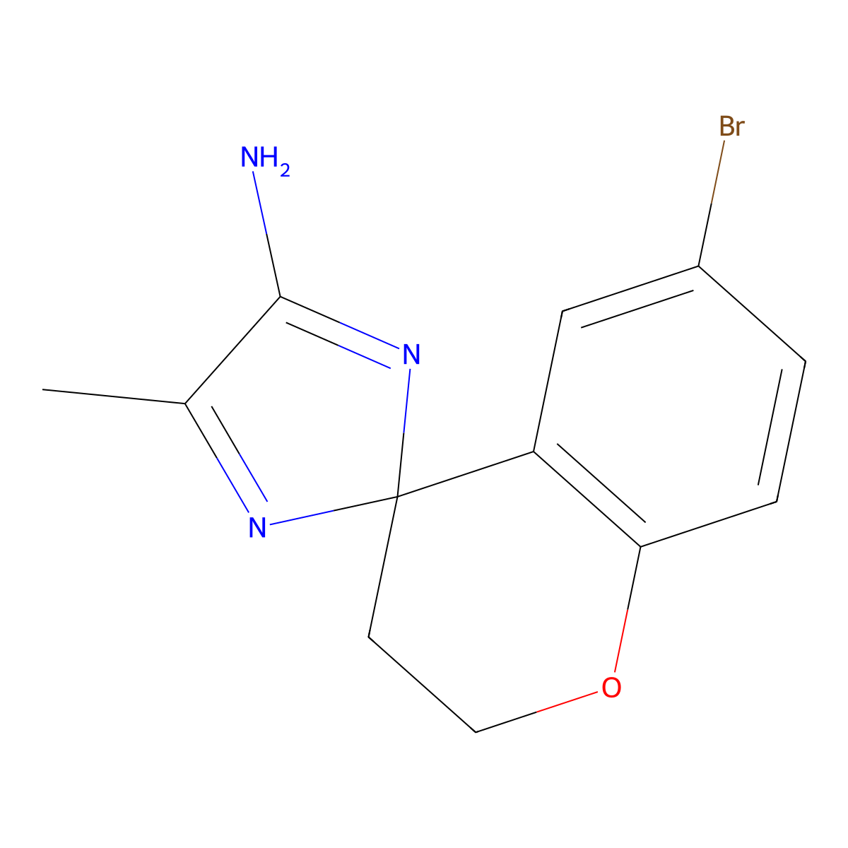 6-Bromo-5'-methylspiro[chromane-4,2'-imidazol]-4'-amine molecular structure, CAS 1383985-05-4