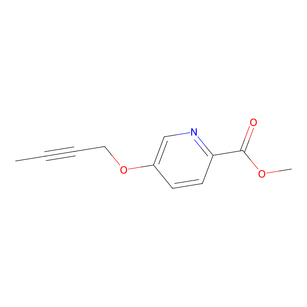 Methyl 5-(but-2-yn-1-yloxy)picolinate molecular structure, CAS 1383985-08-7