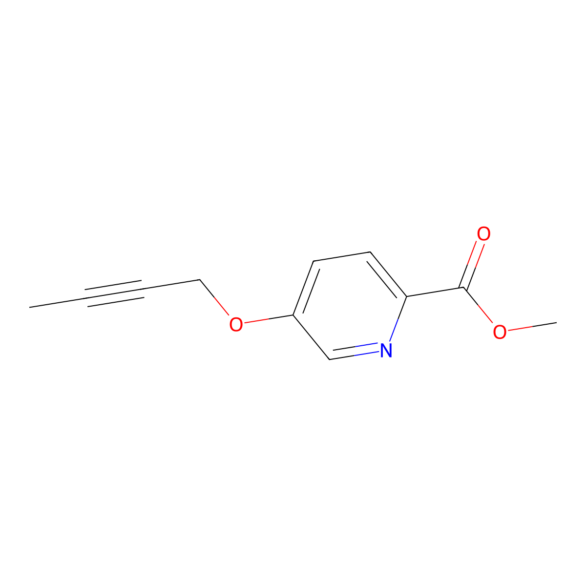 Methyl 5-(but-2-yn-1-yloxy)picolinate molecular structure, CAS 1383985-08-7