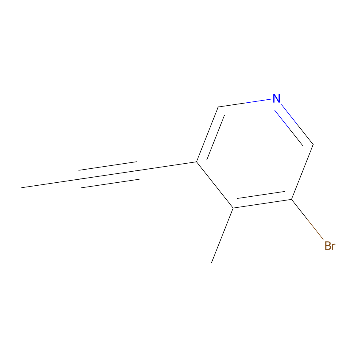3-Bromo-4-methyl-5-(prop-1-YN-1-YL)pyridine molecular structure, CAS 1383985-19-0