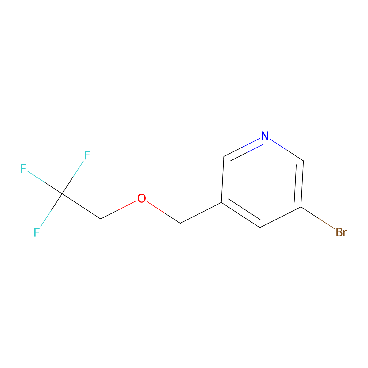 3-Bromo-5-((2,2,2-trifluoroethoxy)methyl)pyridine molecular structure, CAS 1383985-26-9