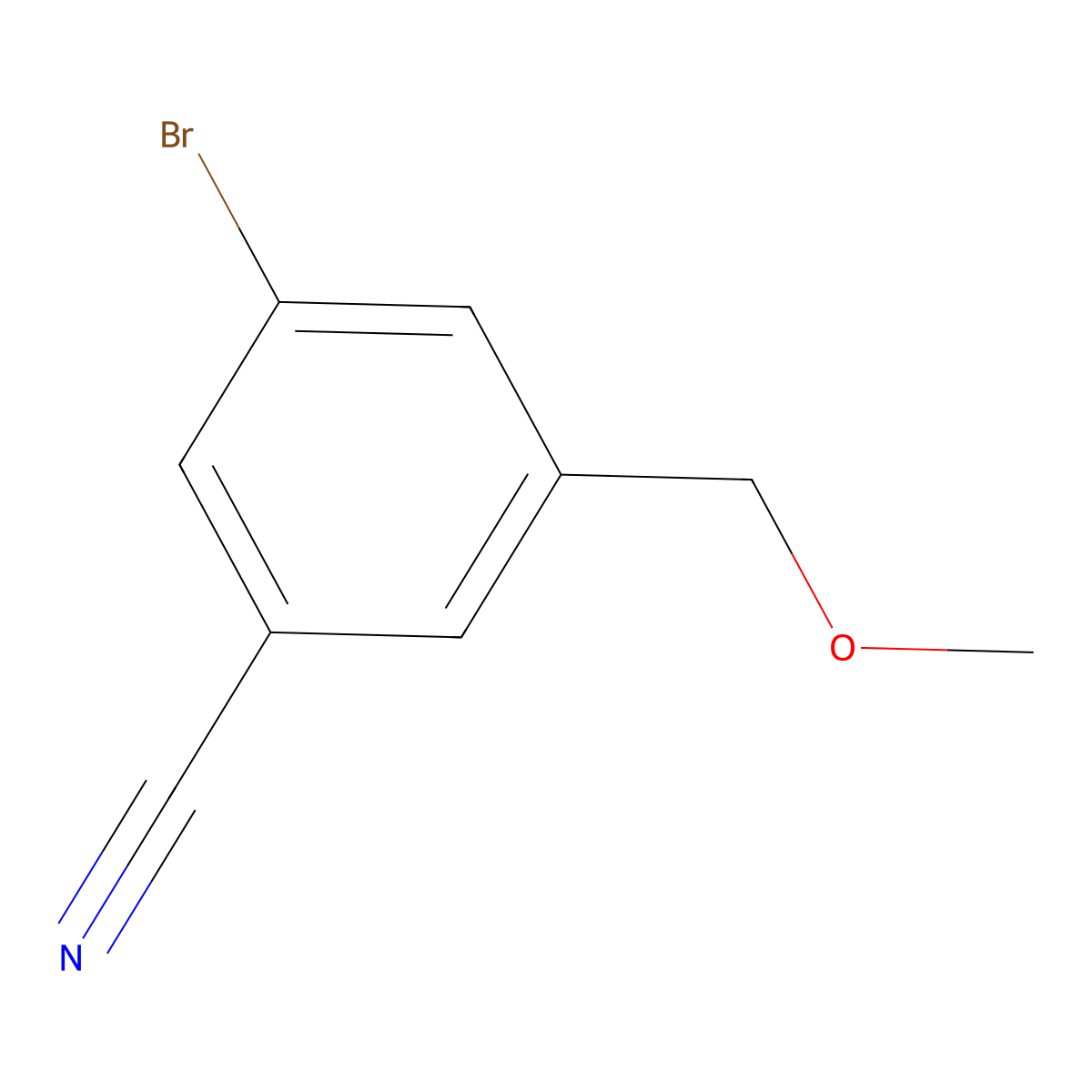 3-Bromo-5-(methoxymethyl)benzonitrile molecular structure, CAS 1383985-28-1
