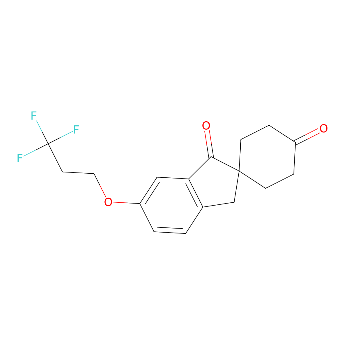 6'-(3,3,3-Trifluoropropoxy)spiro[cyclohexane-1,2'-indene]-1',4(3'H)-dione molecular structure, CAS 1383985-46-3