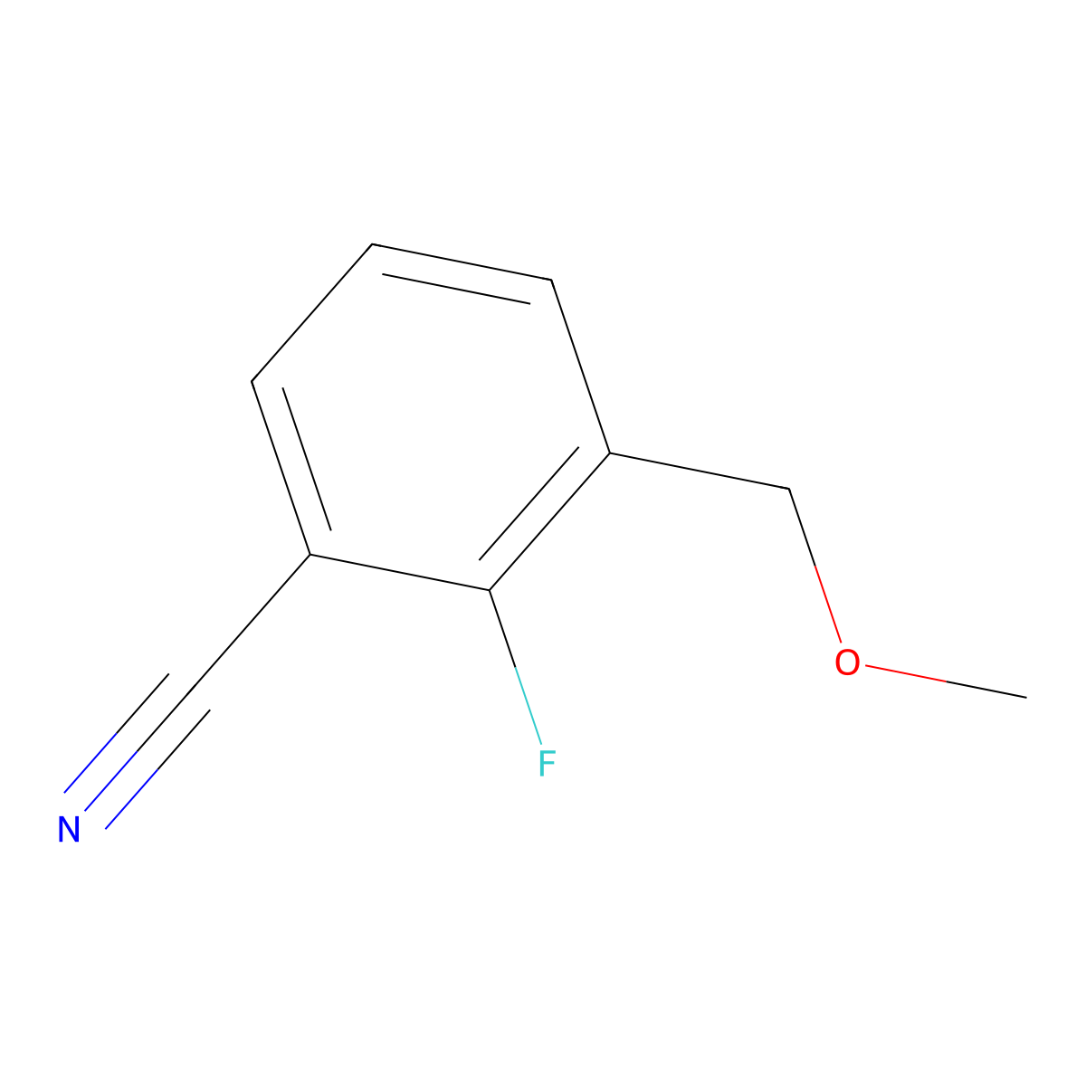 2-Fluoro-3-(methoxymethyl)benzonitrile molecular structure, CAS 1383985-49-6