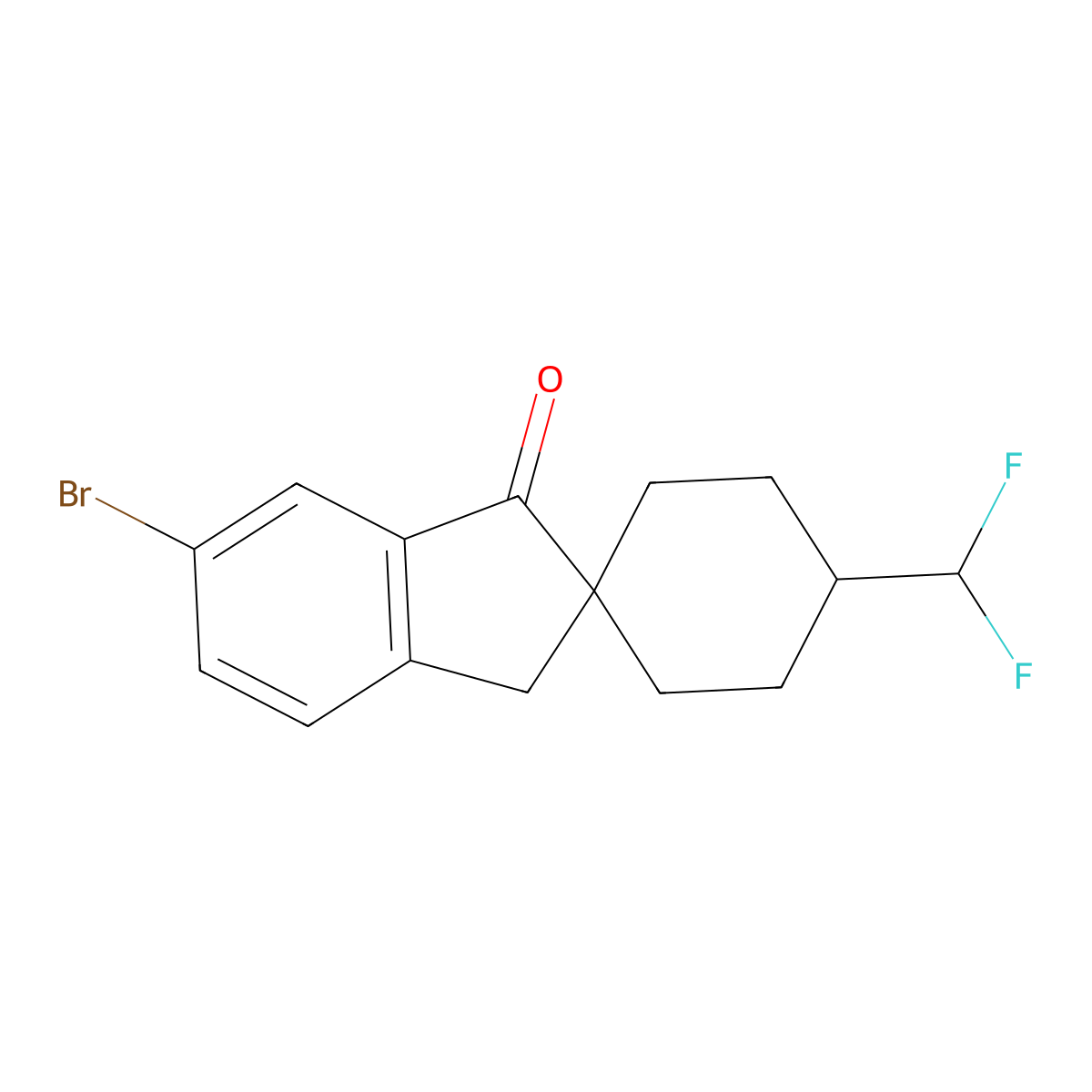 6'-Bromo-4-(difluoromethyl)spiro[cyclohexane-1,2'-inden]-1'(3'H)-one molecular structure, CAS 1383985-54-3