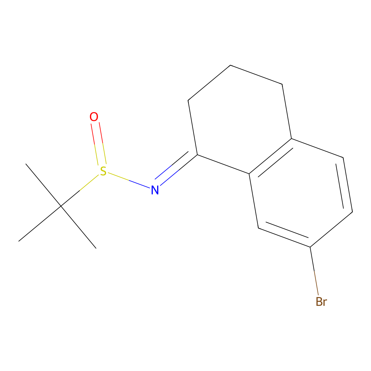 N-(7-Bromo-3,4-dihydronaphthalen-1(2H)-ylidene)-2-methylpropane-2-sulfinamide molecular structure, CAS 1383985-90-7