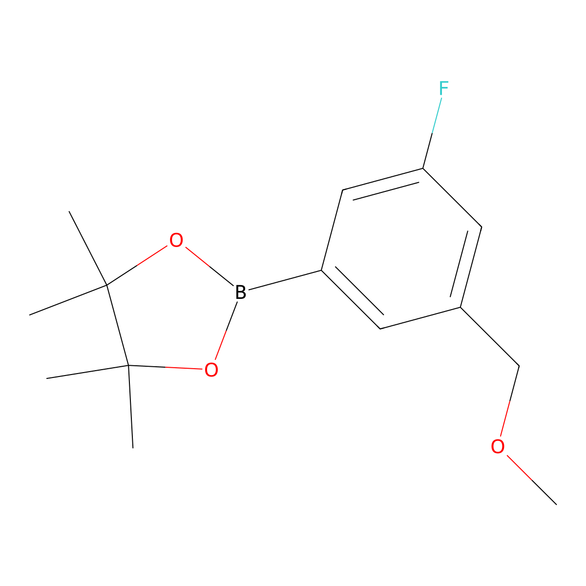 2-[3-Fluoro-5-(methoxymethyl)phenyl]-4,4,5,5-tetramethyl-1,3,2-dioxaborolane molecular structure, CAS 1383986-38-6