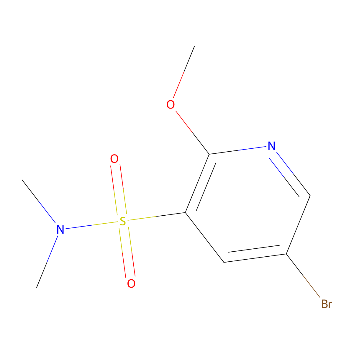 5-Bromo-2-methoxy-N,N-dimethyl-3-pyridinesulfonamide molecular structure, CAS 1383992-62-8