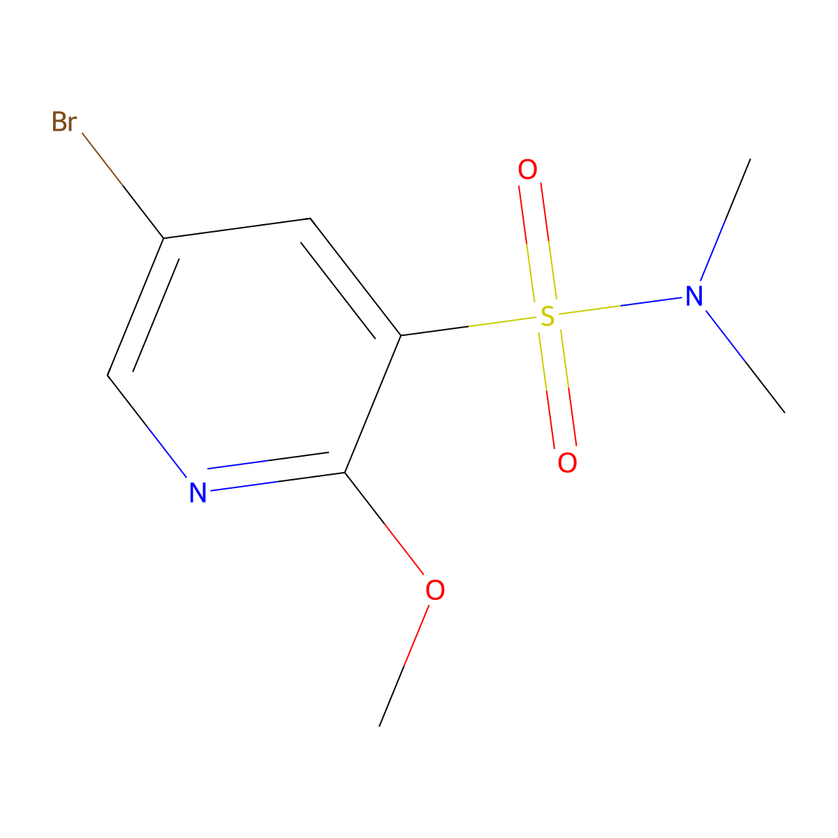 5-Bromo-2-methoxy-N,N-dimethyl-3-pyridinesulfonamide molecular structure, CAS 1383992-62-8
