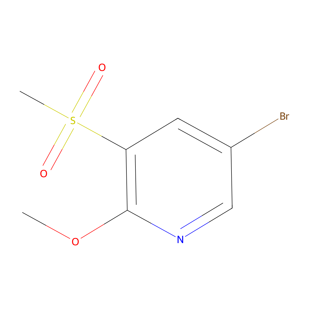 5-Bromo-2-methoxy-3-(methylsulfonyl)pyridine molecular structure, CAS 1383992-68-4