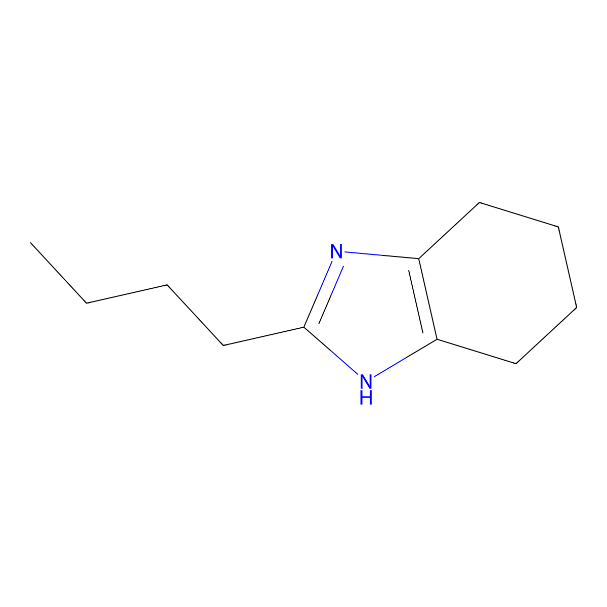 1H-Benzimidazole, 2-butyl-4,5,6,7-tetrahydro- molecular structure, CAS 138402-08-1
