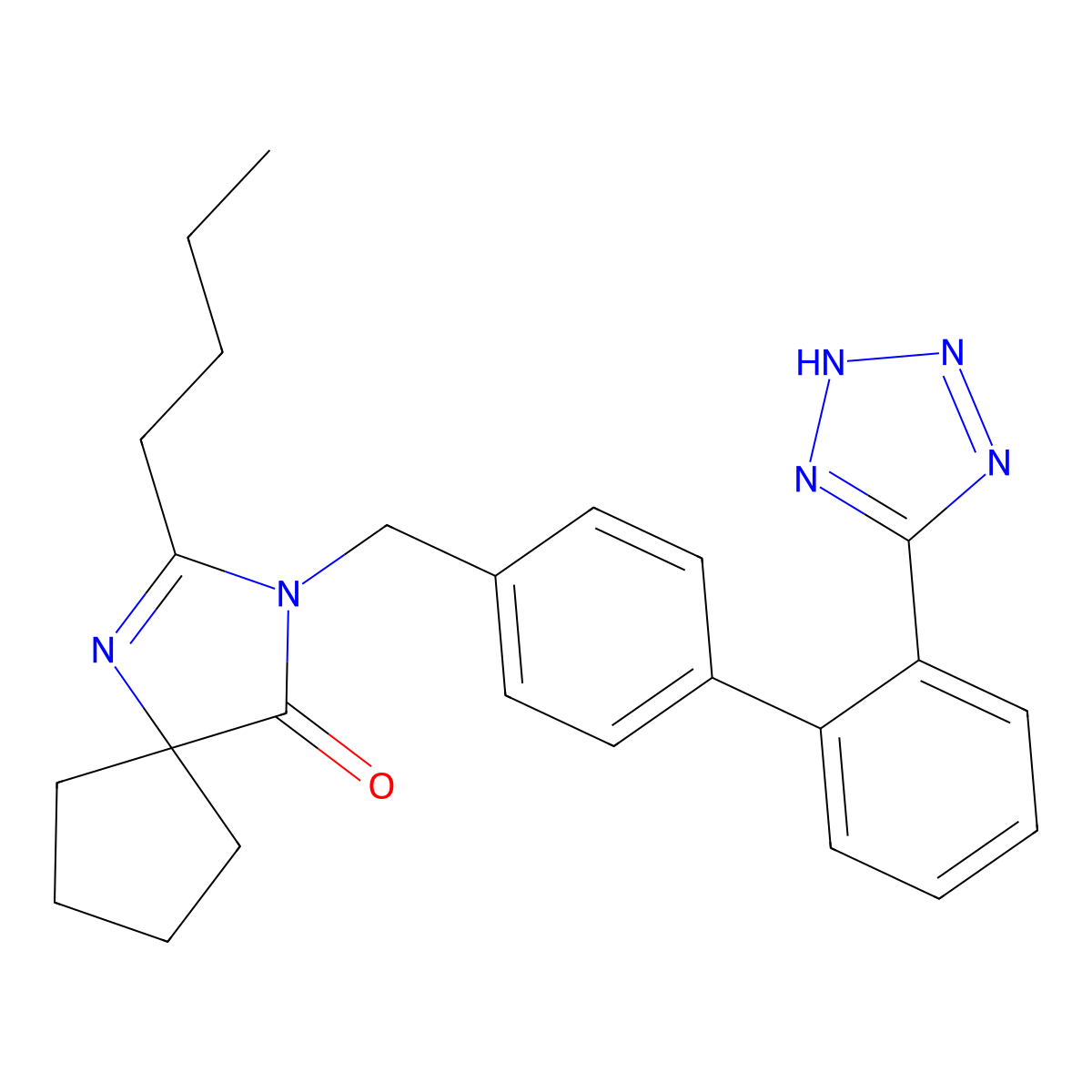 Irbesartan molecular structure, CAS 138402-11-6