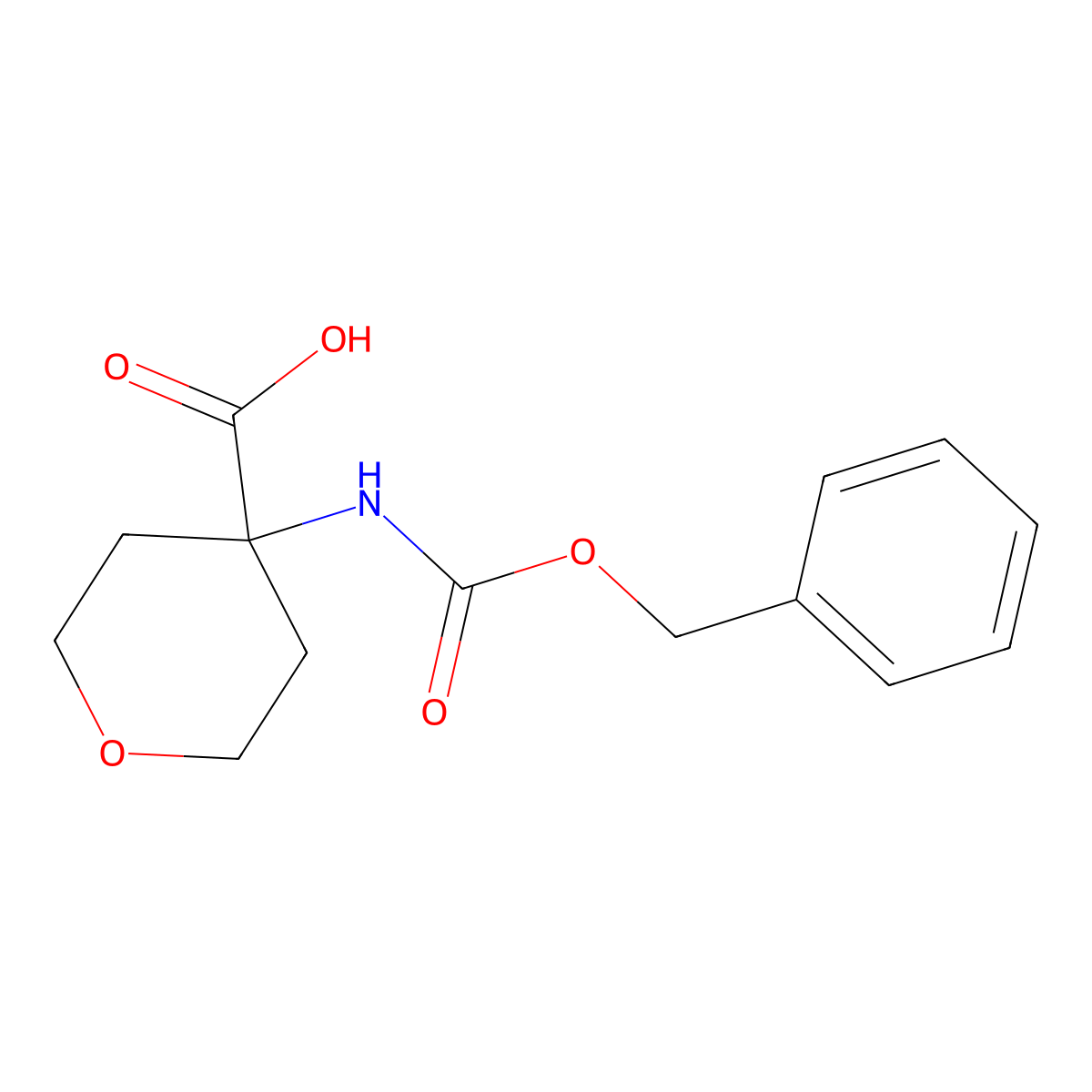 4-(Cbz-amino)tetrahydropyran-4-carboxylic acid molecular structure, CAS 138402-13-8
