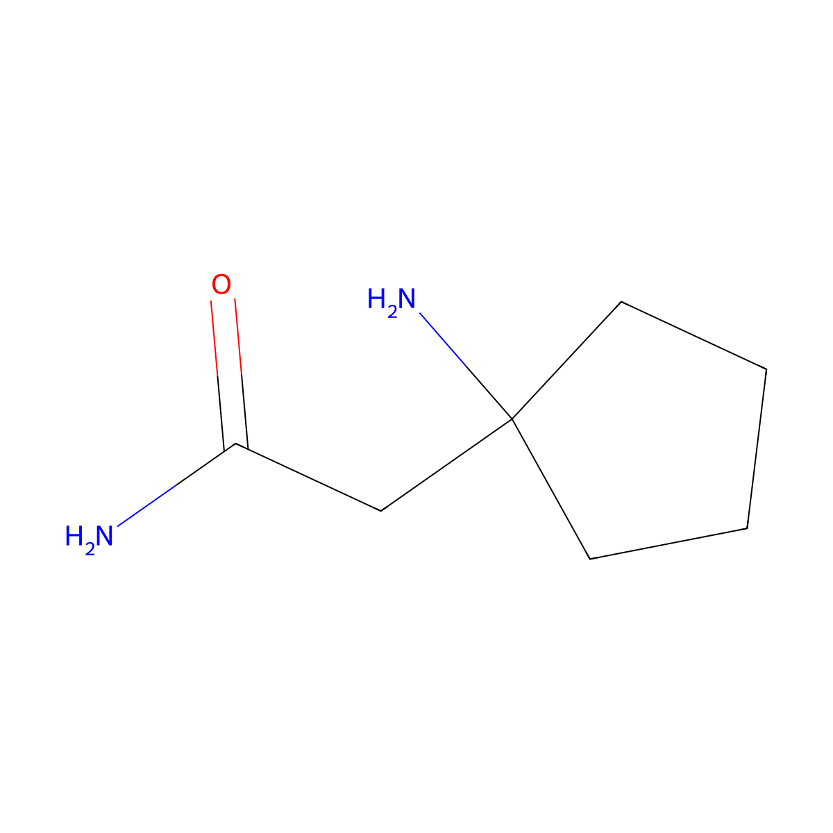 2-(1-Aminocyclopentyl)acetamide molecular structure, CAS 138402-31-0