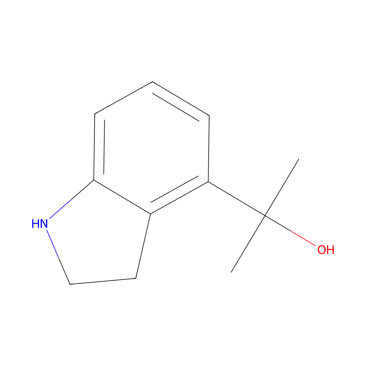 2-(2,3-dihydro-1H-indol-4-yl)propan-2-ol molecular structure, CAS 1384053-56-8
