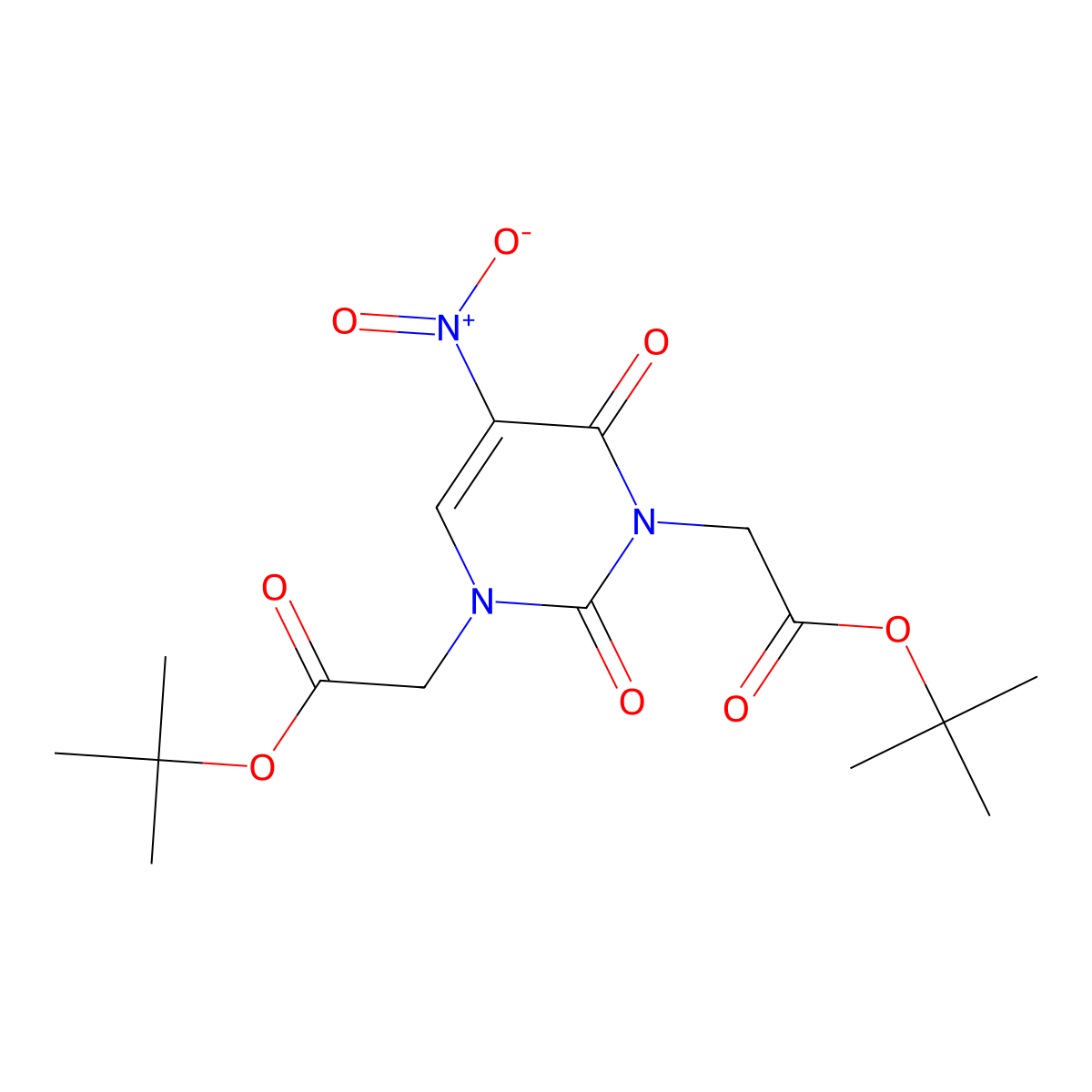 Di-tert-butyl 2,2'-(5-nitro-2,4-dioxopyrimidine-1,3(2H,4H)-diyl)diacetate molecular structure, CAS 1384070-49-8