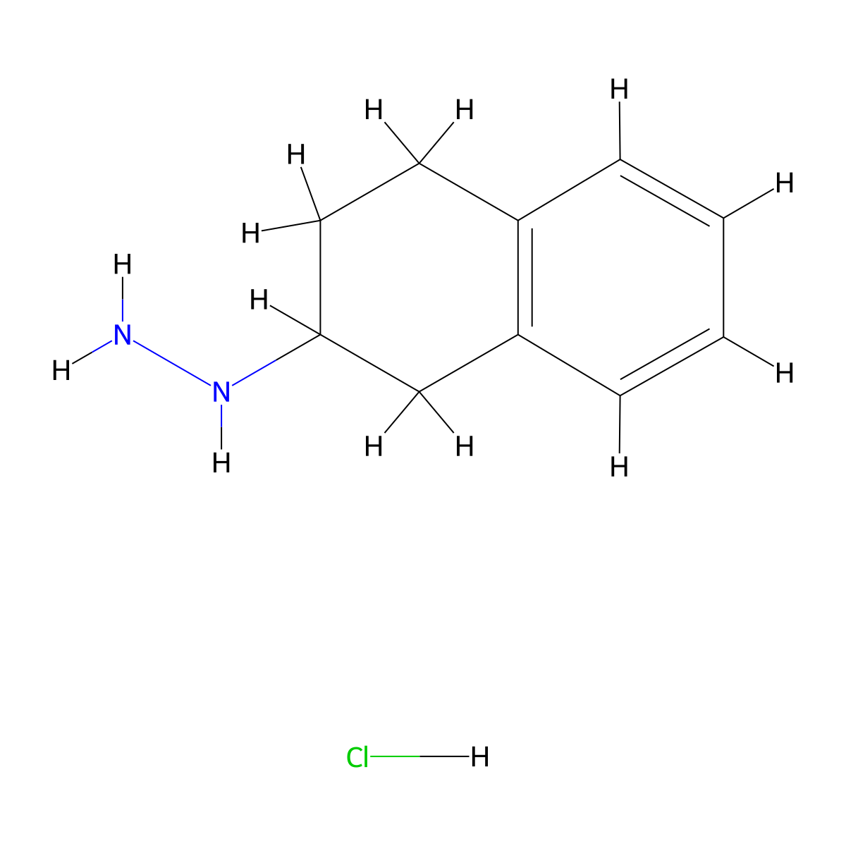 (1,2,3,4-Tetrahydronaphthalen-2-YL)hydrazine hydrochloride molecular structure, CAS 138408-12-5
