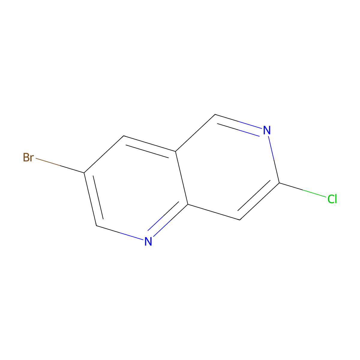 3-Bromo-7-chloro-1,6-naphthyridine molecular structure, CAS 1384080-06-1