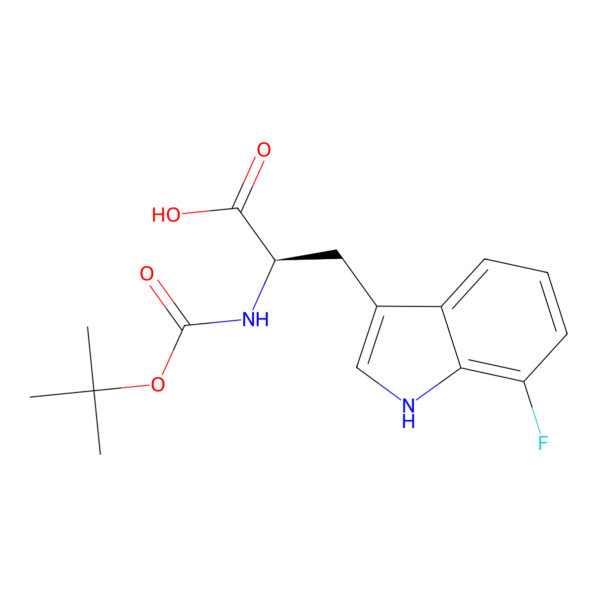 Boc-7-Fluoro-D-tryptophan molecular structure, CAS 1384101-98-7