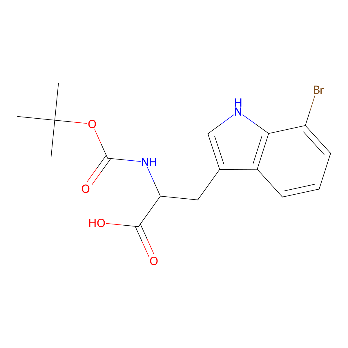 Boc-7-Bromo-D-tryptophan molecular structure, CAS 1384101-99-8