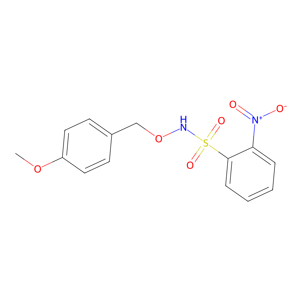 N-((4-Methoxybenzyl)oxy)-2-nitrobenzenesulfonamide molecular structure, CAS 1384122-86-4