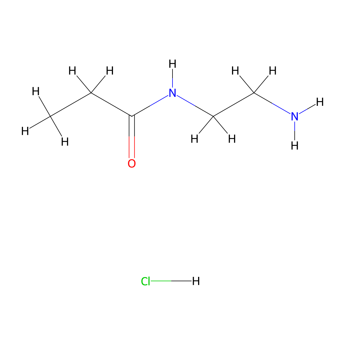 N-(2-aminoethyl)propanamide hydrochloride molecular structure, CAS 1384127-68-7