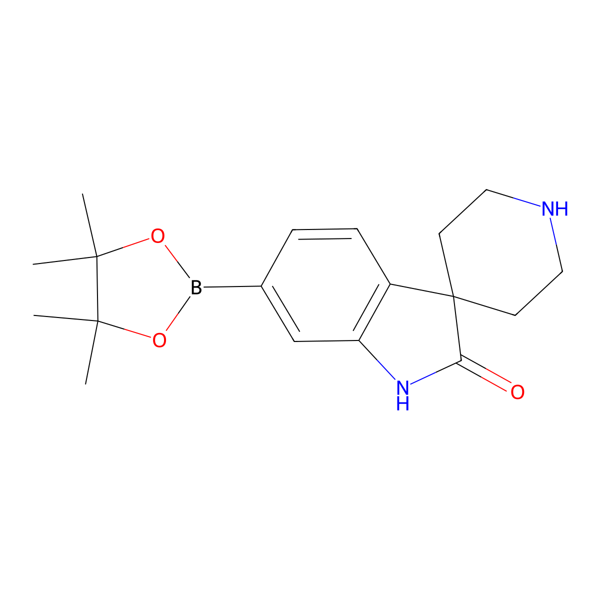 6-(4,4,5,5-Tetramethyl-1,3,2-dioxaborolan-2-yl)spiro[indoline-3,4'-piperidin]-2-one molecular structure, CAS 1384162-44-0