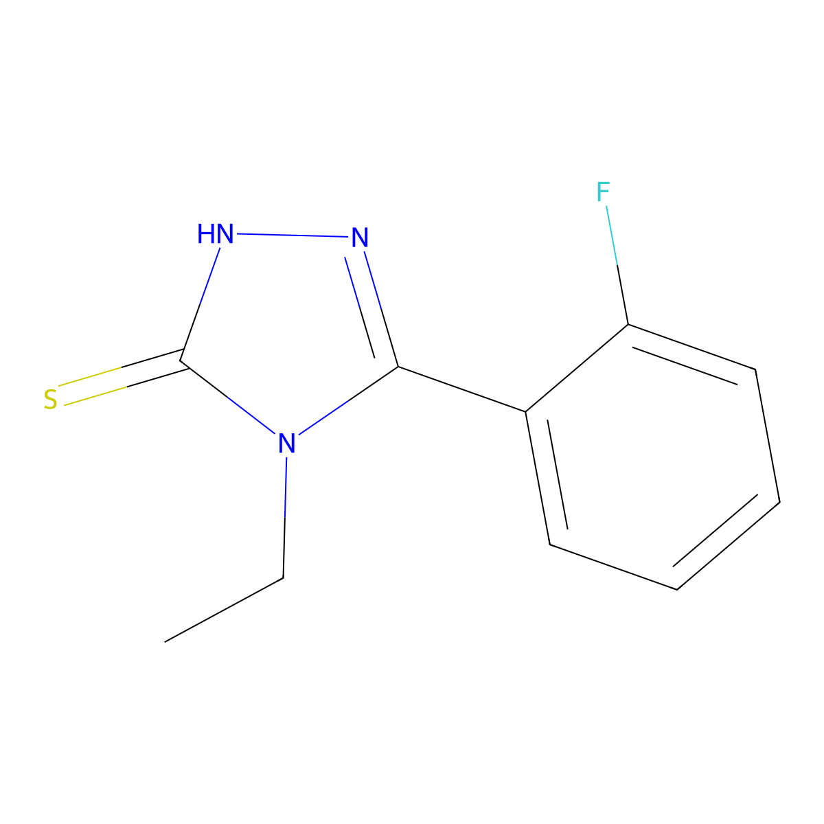4-Ethyl-5-(2-fluorophenyl)-4H-[1,2,4]triazole-3-thiol molecular structure, CAS 138417-36-4