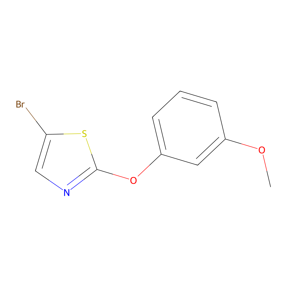 5-Bromo-2-(3-methoxyphenoxy)-1,3-thiazole molecular structure, CAS 1384191-70-1